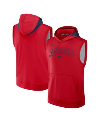 Nike - Men's Red Los Angeles Angels Authentic Collection Performance Sleeveless Pullover Hoodie
