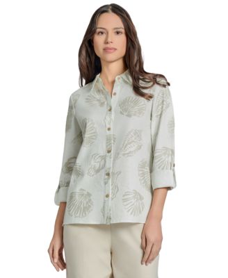 Jones New York - Women's Embroidered Lined-Blend Blouse