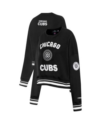 Pro Standard - Women's Black Chicago Cubs Cultivated-Pearl Cropped Pullover Sweatshirt