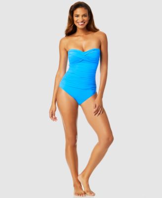 Anne Cole - Twist-Front Ruched One-Piece Swimsuit