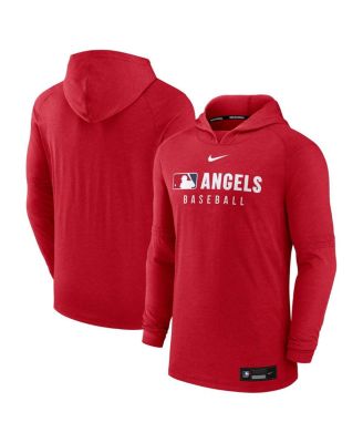 Nike - Men's&nbsp; Heather Red Los Angeles Angels Authentic Collection Tri-Blend Performance Pullover Hoodie