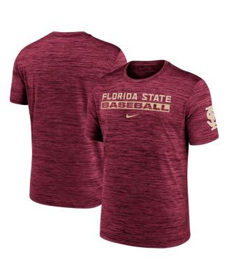 Nike - Men's  Garnet Florida State Seminoles Velocity Baseball Wordmark Stack Performance T-shirt