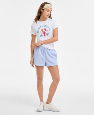 Hippie Rose - Juniors' Striped Drawstring Shorts