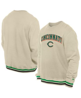 New Era - Men's  Cream Cincinnati Reds St. Patrick's Day Twill Pullover Sweatshirt