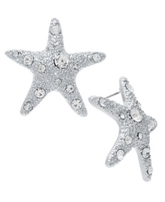 I.N.C. International Concepts - Silver-Tone Pav&eacute; Starfish Drop Earrings