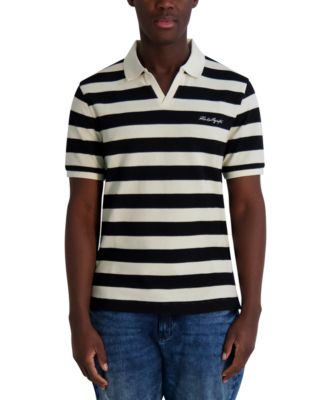 KARL LAGERFELD PARIS - Men's Regular-Fit Textured Stripe Polo Shirt