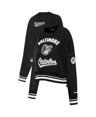 Pro Standard - Women's Black Baltimore Orioles Pearl Cropped Pullover Sweatshirt
