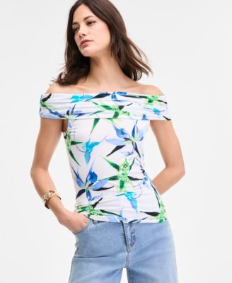 I.N.C. International Concepts - Women's Printed Off-The-Shoulder Top