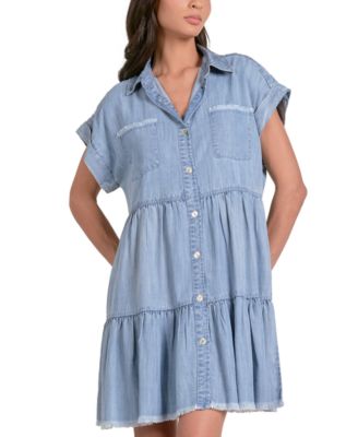 Elan - Women's Chambray Tiered Dress