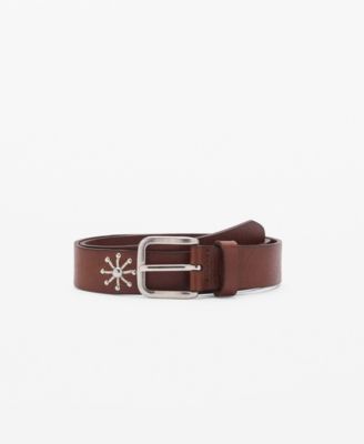 MANGO - Women's Embroidered Details Leather Belt