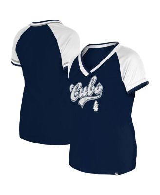 New Era - Women's Navy Chicago Cubs Gameday Raglan V-Neck T-Shirt