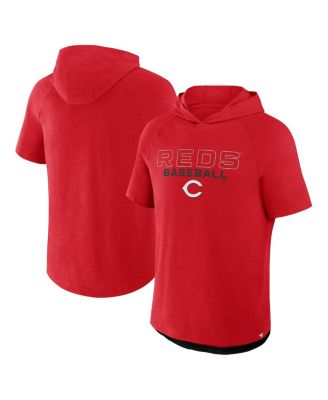 Fanatics - Men's Red Cincinnati Reds Clubhouse Optimal Play Raglan Short Sleeve Pullover Hoodie