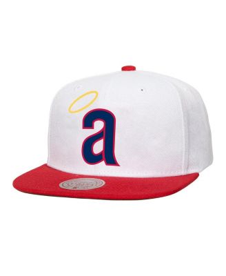 Mitchell & Ness - Men's White California Angels Cooperstown Collection Basic Flip Snapback Hat