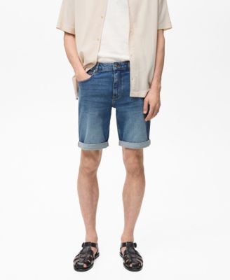 MANGO - Men's Slim-Fit Denim 11.61" Bermuda Shorts