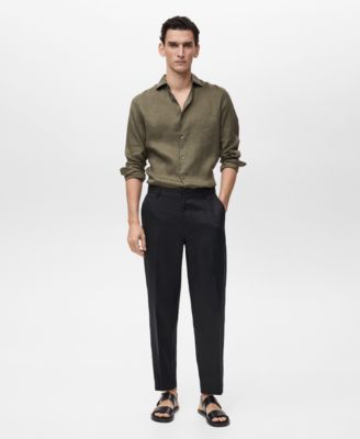 MANGO - Men's 100% Linen Slim-Fit Shirt