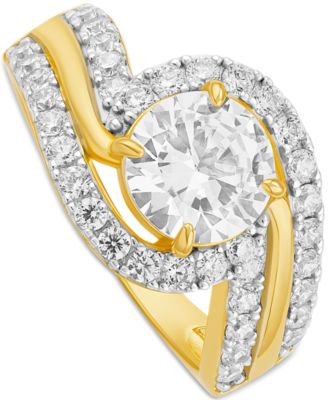 Giani Bernini - Cubic Zirconia Swirl Band Ring in 18k Gold-Plated Sterling Silver