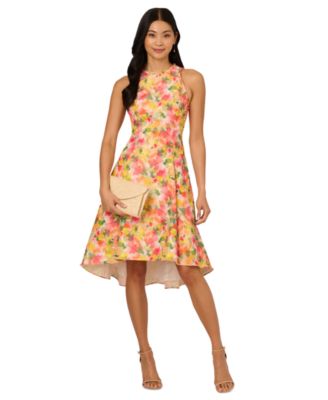Adrianna Papell - Women's Floral-Print Ruffle-Trim Dress