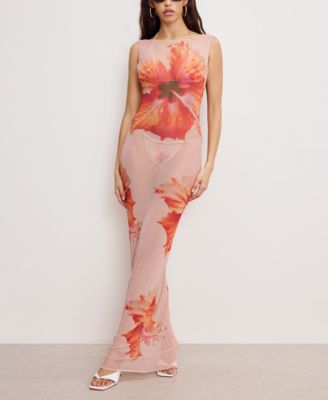 Good American - Women's Gauze Mesh Maxi Dress