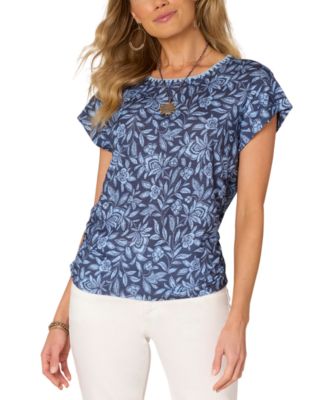 Democracy - Women's Printed Cap-Sleeve Top