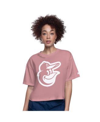 Starter - Women's Pink Baltimore Orioles Play the Ball Boxy Cropped T-Shirt