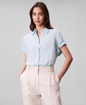 Calvin Klein - Women's Short-Sleeve Button-Down Collared Shirt