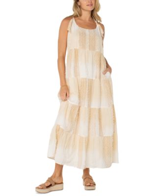 Liverpool Los Angeles - Women's Printed Textured Cotton Sleeveless Maxi Dress