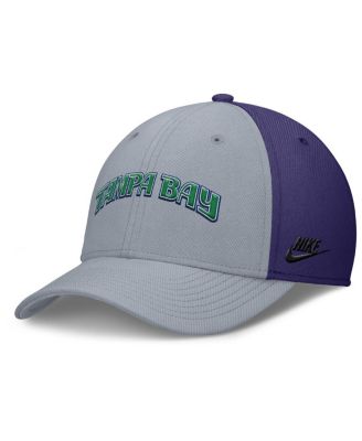 Nike - Men's Gray/Purple Tampa Bay Rays Rise Swoosh Performance Flex Hat