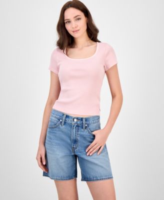 Levi's - Women's Cotton Rib-Knit Square-Neck Tee