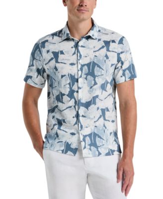 Perry Ellis - Men's Short Sleeve Leaf Print Button-Front Shirt