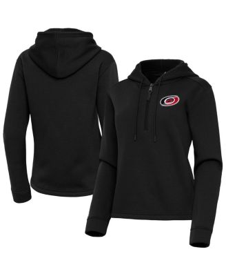 Antigua - Women's Black Carolina Hurricanes Contemporary Quarter-Zip Hoodie