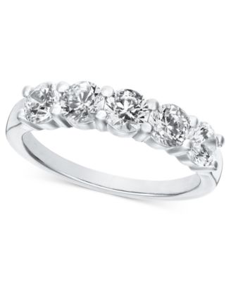 Macy's - Diamond 5 Stone Band 1 1/2 ct. t.w. in 14k White Gold
