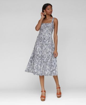 Avec Les Filles - Women's Fiesta Square-Neck Midi Dress