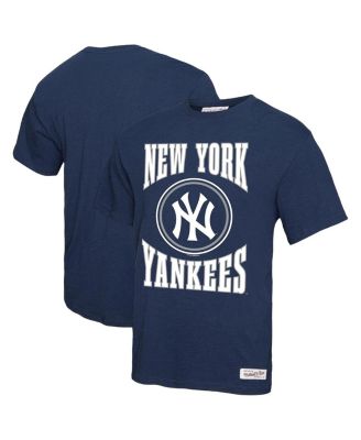 Mitchell & Ness - Men's Navy New York Yankees Arched Logo Slub T-Shirt