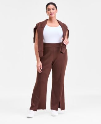 I.N.C. International Concepts - Plus Size Pull-On Split-Hem Flare Pants