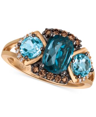 Le Vian - Blue Topaz (2-5/8 ct. t.w.) and Diamond (1/5 ct. t.w.) Ring in 14k Rose Gold