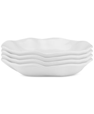 Q Squared - Ruffle 4-Pc. Melamine 9.5" Round Dinner Bowl Set