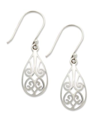 Macy's - 18k Gold over Sterling Silver Earrings, Filigree Teardrop Earrings