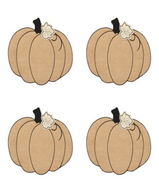 Elrene - Burlap Pumpkin Placemat, Set of 4