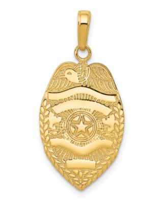 Macy's - Police Badge Pendant 14k Yellow Gold