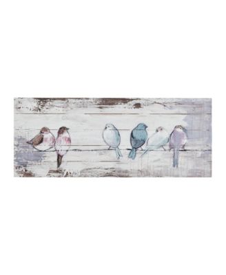 Madison Park - Perched Birds Hand Painted Wood Plank