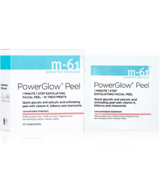 m-61 by Bluemercury - PowerGlow Peel 1 Minute 1 Step Exfoliating Facial Peel, 10 treatments