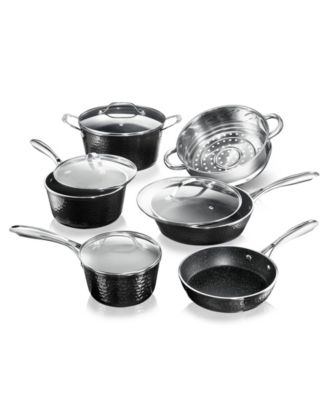 GraniteStone - Granite Stone Diamond Hammered Aluminum Diamond Infused Nonstick 10-Pc. Cookware Set
