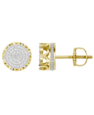Macy's - Men's Diamond (1/3 ct.t.w.) Earring Set in 10k Yellow Gold