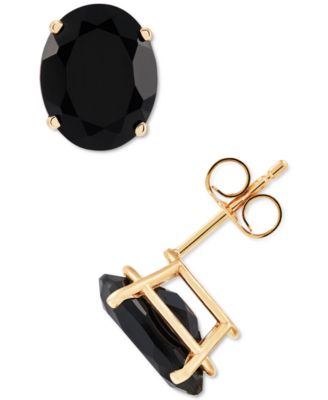 Macy's - Onyx Oval Stud Earrings in 14k Gold