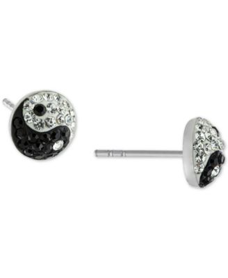Giani Bernini - Crystal Yin Yang Stud Earrings in Sterling Silver