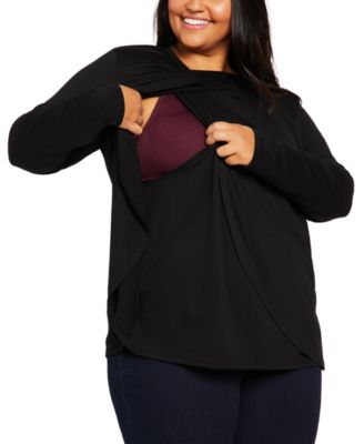 Motherhood Maternity - Plus Size Crewneck Nursing T-Shirt