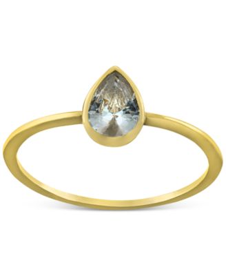 Giani Bernini - Cubic Zirconia Pear Bezel Ring in 18k Gold-Plated Sterling Silver