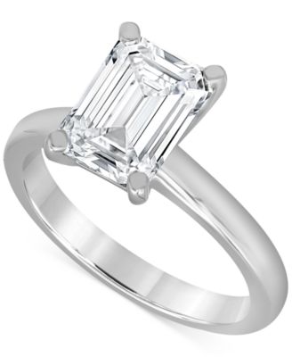 Badgley Mischka - Certified Lab Grown Diamond Emerald-Cut Solitaire Engagement Ring (4 ct. t.w.) in 14k Gold