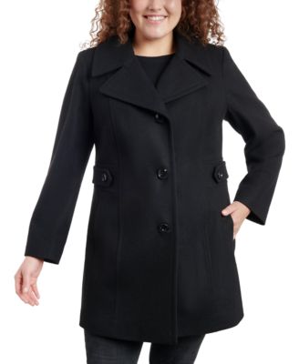 Anne Klein - Plus Size Single-Breasted Peacoat