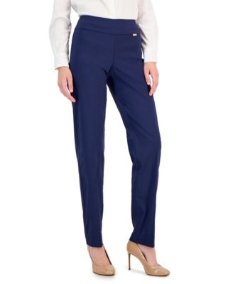 I.N.C. International Concepts - Women's Tummy-Control Pull-On Straight-Leg Pants, Created for Macy's